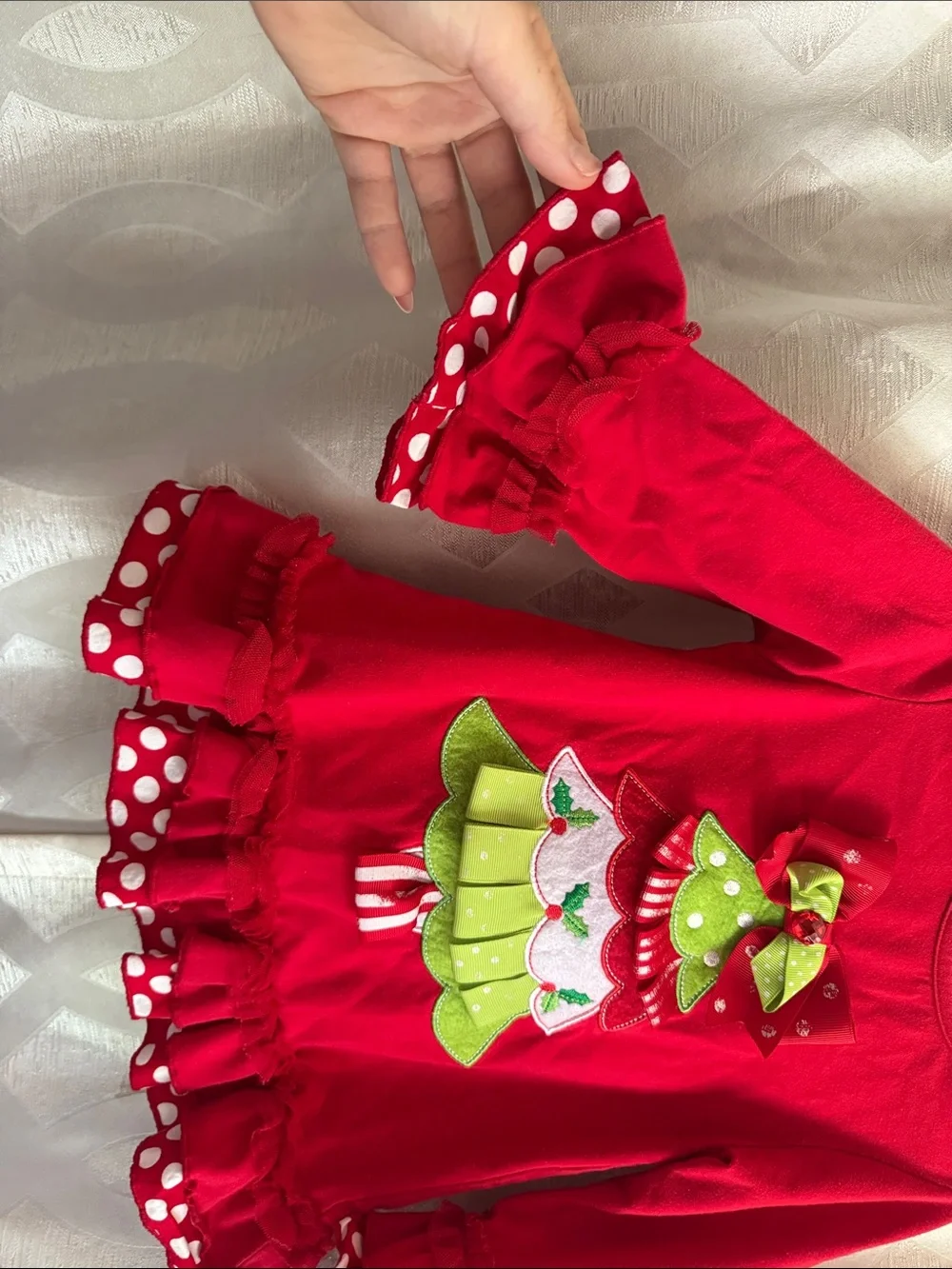Rare Editions Christmas Ruffle Top - Picture 3 of 5